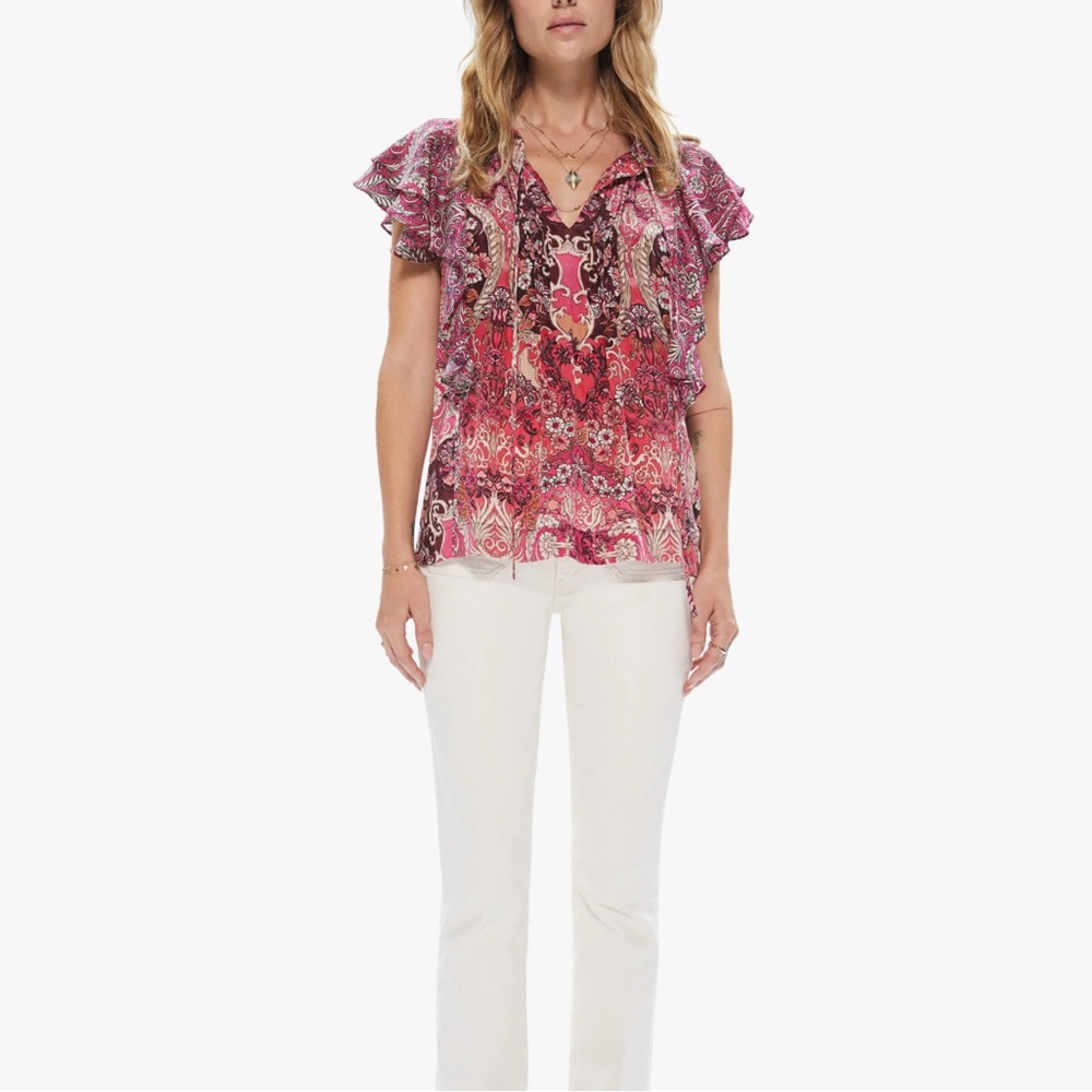 Maria Cher Elena Sleeveless Top in Besalu Pink Size Small - Picture 12 of 12